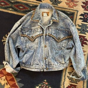 Original Prezzia Sz M Jean Jacket 80s vintage acid wash blue denim